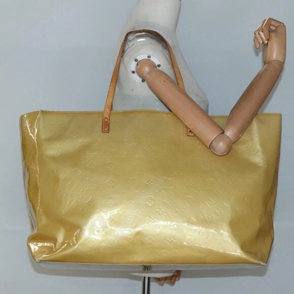 LOUIS VUITTON Monogram Vernis Reade GM Tote Bag Beige M91140 LV Auth 131138 - Picture 3 of 16